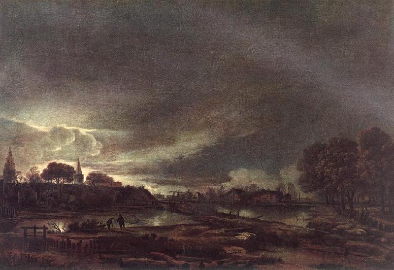 NEER, Aert van der Small Town at Dusk ag